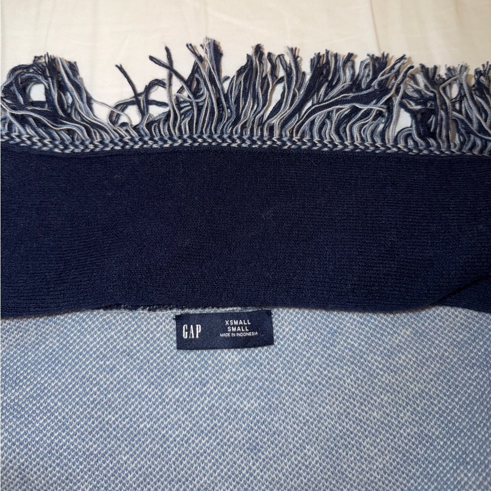 GAP Cotton-Blend Fringe Shawl Cardigan in Navy Blue - Size XS/S - Picture 5 of 5